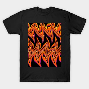 Warped in Black, Pink, Orange and Yellow T-Shirt